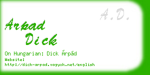arpad dick business card